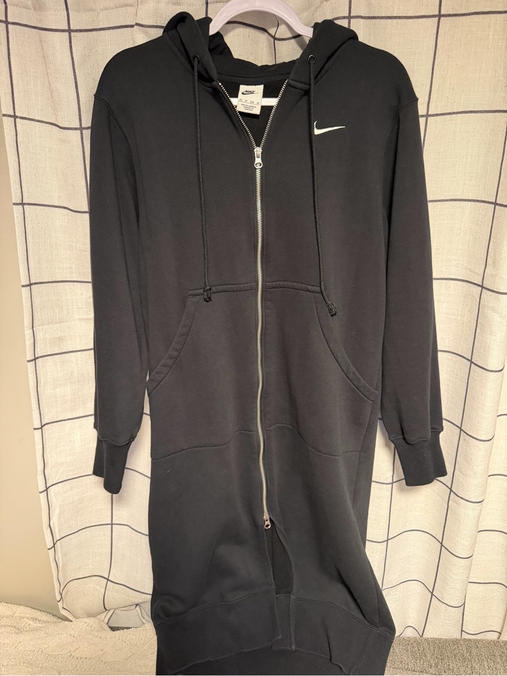Nike Black Full-Zip Hoodie Dress